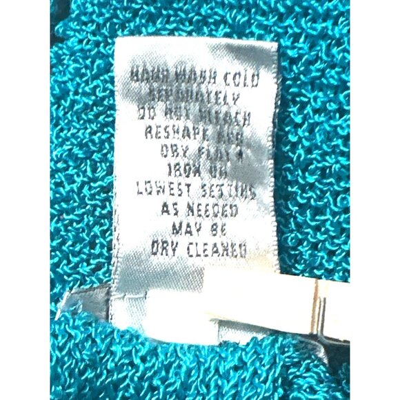 Chicos Teal Blue Silver Metallic Thread Rayon Tank Top Sweater Blouse Sleeveless - Picture 8 of 10